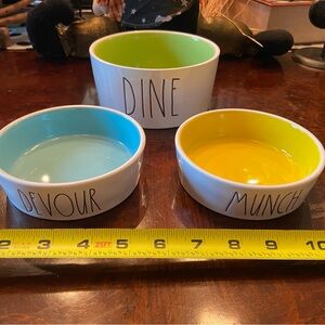 Rae Dunn Three Bowl Set Dine, Munch, Devour